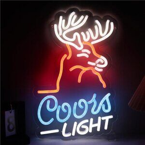 Coors LIGHT Beer Deer LED Neon Sign Wall Decor Man Cave Restaurant Bar NEW
